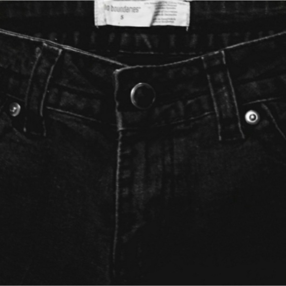 Black Jean Shorts with Gem Accents - Picture 2 of 7